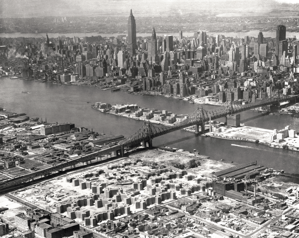 Queensbridge Houses (1939) under construction, July 1939. NYCHA Collection, La Guardia and Wagner Archives, La Guardia Community College, CUNY